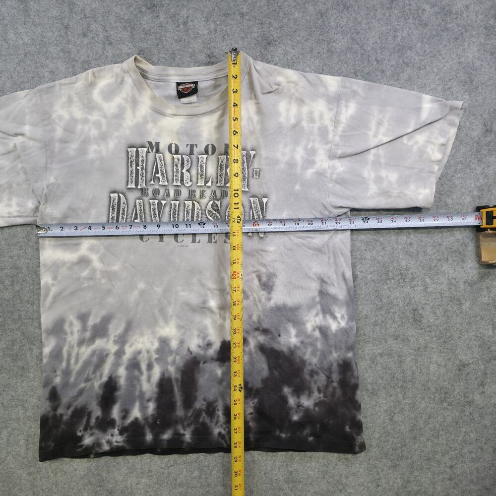 VTG Harley Davidson Motorcycles T Shirt Mens Large Tie Dye Flames Graphic Biker - Picture 11 of 16